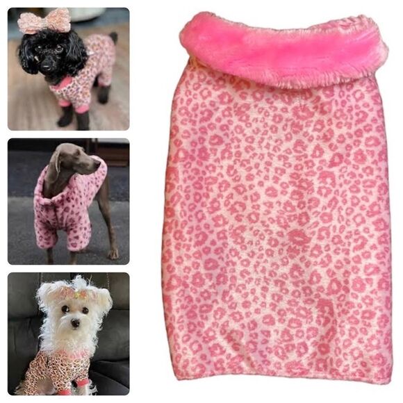 Other - Pink Leopard Print Fashion Dog Coat